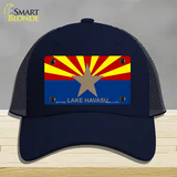 Lake Havasu Arizona State Flag Novelty License Plate Hat Mesh / Navy