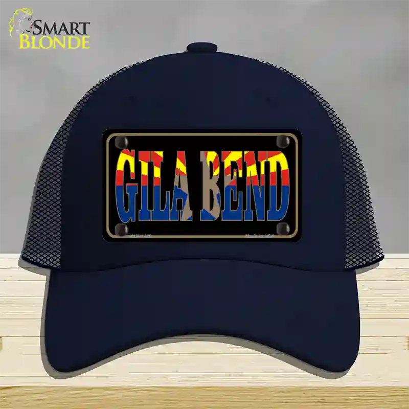 Gila Bend Arizona State Flag Novelty License Plate Hat Mesh / Navy