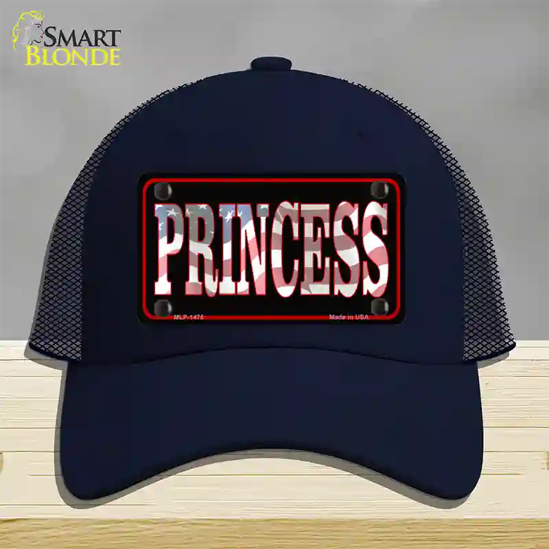 Princess Patriotic Novelty License Plate Hat Mesh / Navy