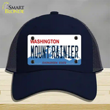 Mount Rainier Washington Novelty License Plate Hat Mesh / Navy