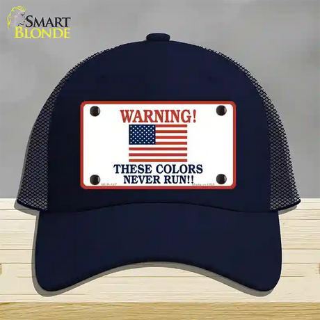 These Colors Never Run Novelty License Plate Hat Mesh / Navy