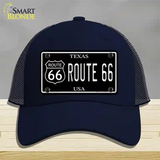 Route 66 Texas Black Novelty License Plate Hat Mesh / Navy