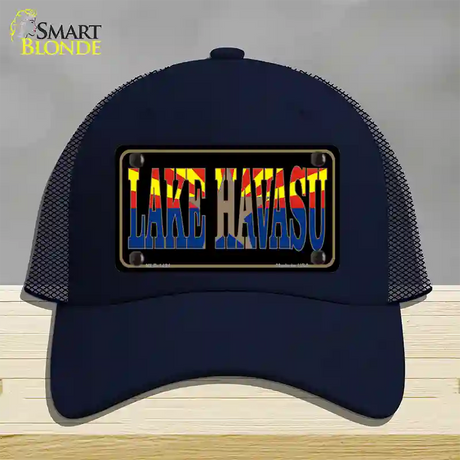 Lake Havasu Arizona Flag Novelty License Plate Hat Mesh / Navy