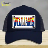 Williams Arizona Flag White Novelty License Plate Hat Mesh / Navy