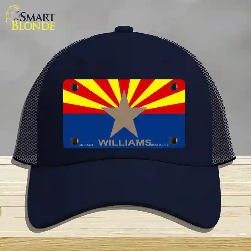 Williams Arizona Flag Novelty License Plate Hat Mesh / Navy