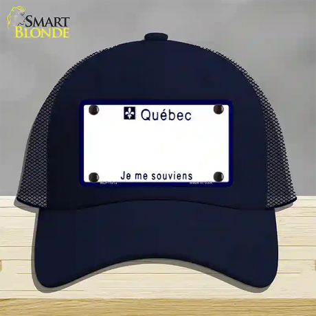 Quebec Novelty License Plate Hat Mesh / Navy