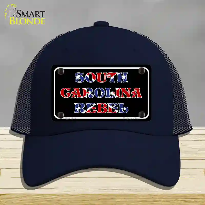 South Carolina Rebel Novelty License Plate Hat Mesh / Navy