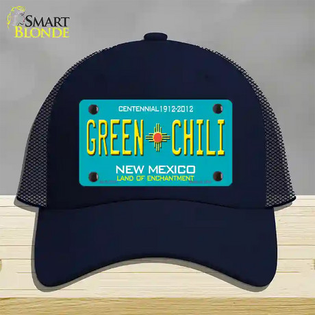 Green Chili New Mexico Novelty License Plate Hat Mesh / Navy