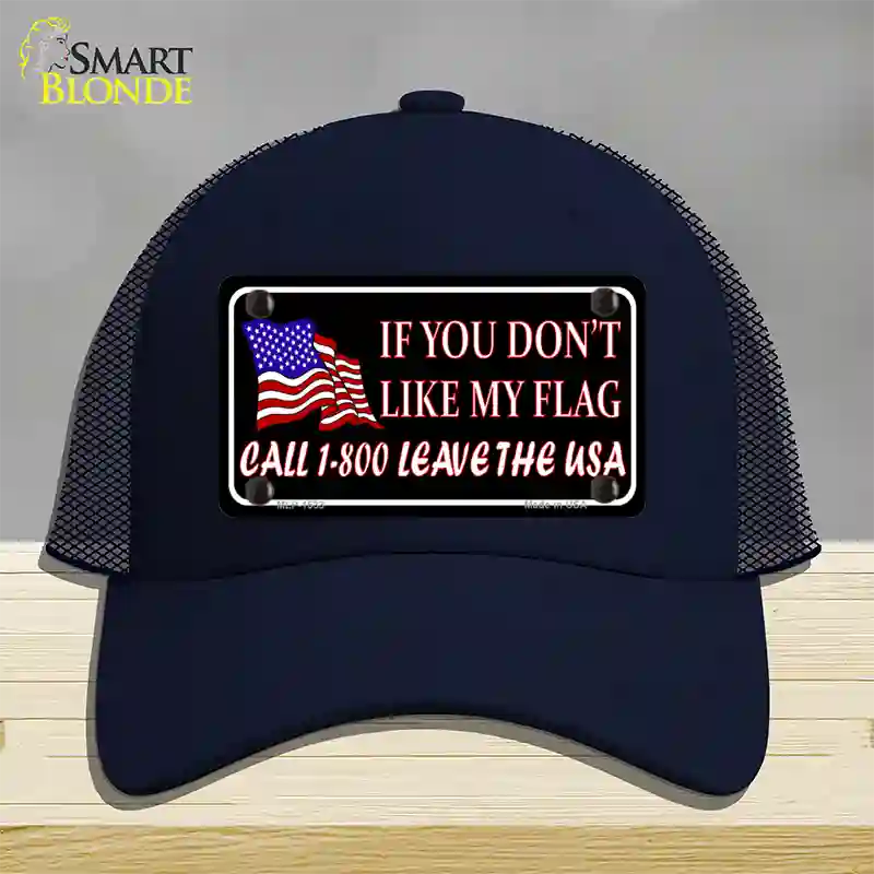 1 800 Leave The USA Novelty License Plate Hat Mesh / Navy