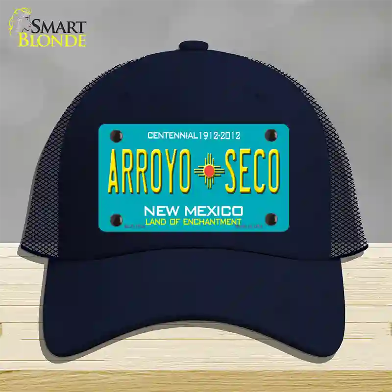 Arroyo Seco New Mexico Novelty License Plate Hat Mesh / Navy