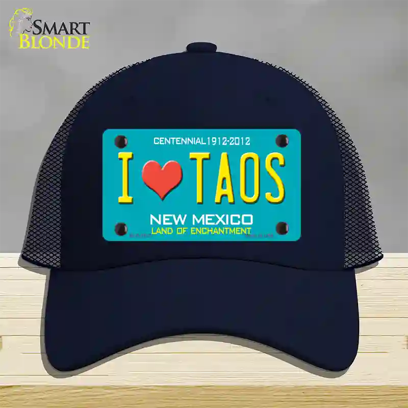 I Love Taos New Mexico Novelty License Plate Hat Mesh / Navy