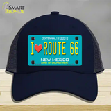 I Love Route 66 New Mexico Novelty License Plate Hat Mesh / Navy