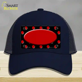 Red Black Polka Dot Red Center Oval Novelty License Plate Hat Mesh / Navy