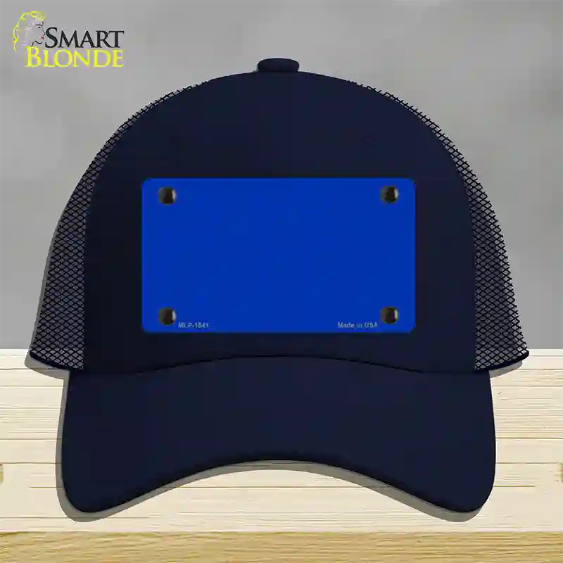 Royal Blue Solid Novelty License Plate Hat Mesh / Navy