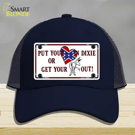 Heart In Dixie Novelty License Plate Hat Mesh / Navy