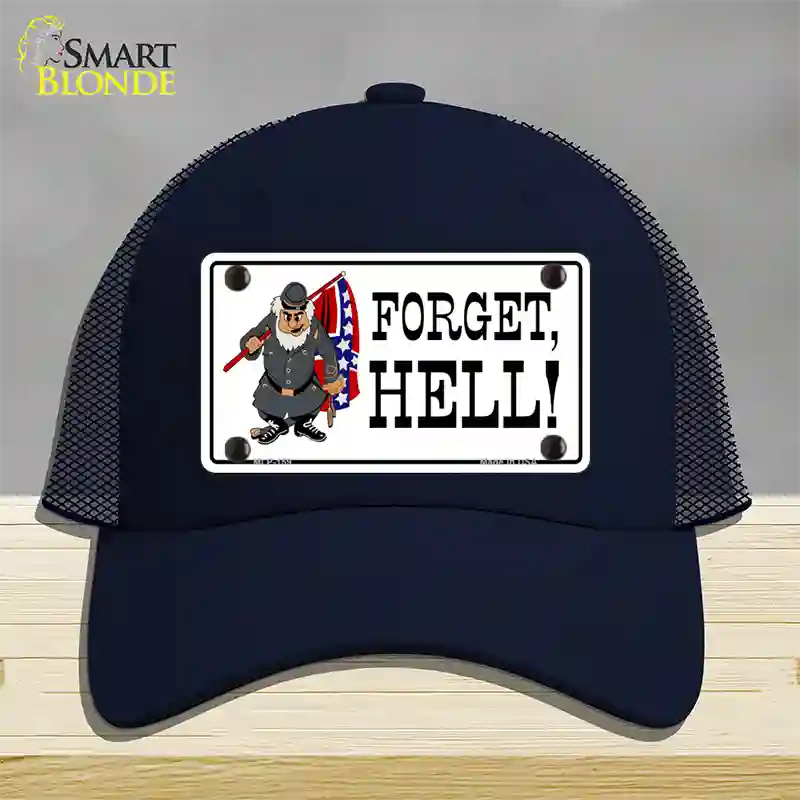 Forget Hell Novelty License Plate Hat Mesh / Navy