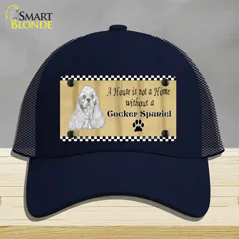 Pencil Sketch Cocker Spaniel Novelty License Plate Hat Mesh / Navy