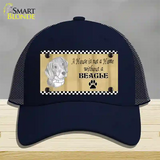 Pencil Sketch Beagle Novelty License Plate Hat Mesh / Navy