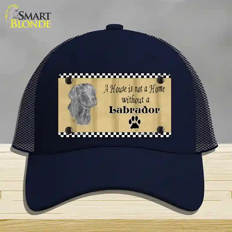 Pencil Sketch Labrador Novelty License Plate Hat Mesh / Navy