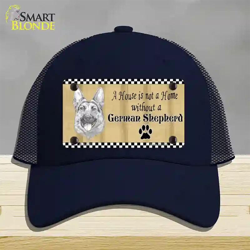 Pencil Sketch German Shepherd Novelty License Plate Hat Mesh / Navy