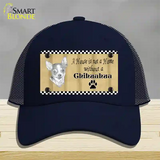 Pencil Sketch Chihuahua Novelty License Plate Hat Mesh / Navy