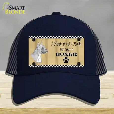 Pencil Sketch Boxer Novelty License Plate Hat Mesh / Navy