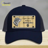 Pencil Sketch Rottweiler Novelty License Plate Hat Mesh / Navy