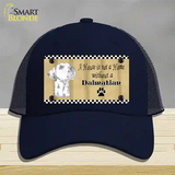 Pencil Sketch Dalmatian Novelty License Plate Hat Mesh / Navy