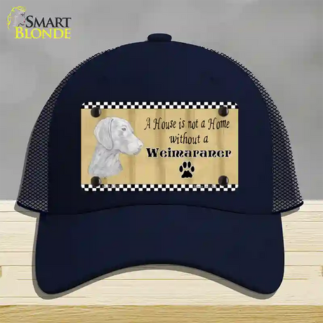 Pencil Sketch Weimaraner Novelty License Plate Hat Mesh / Navy