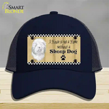 Pencil Sketch Sheep Novelty License Plate Hat Mesh / Navy