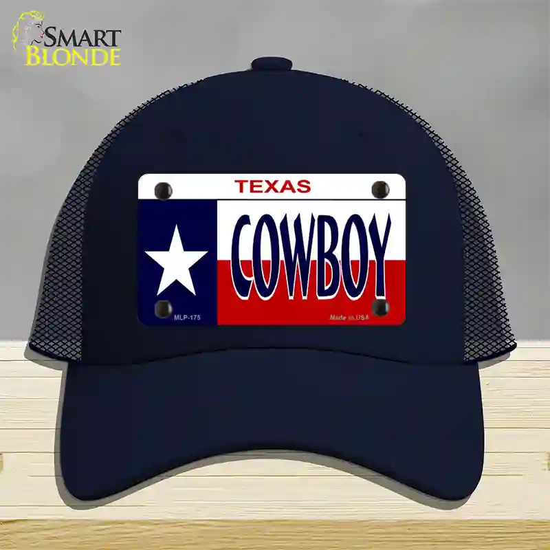 Cowboy Texas Novelty License Plate Hat Mesh / Navy