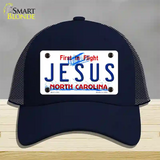 Jesus North Carolina Novelty License Plate Hat Mesh / Navy