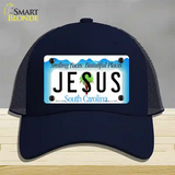 Jesus South Carolina Blue Novelty License Plate Hat Mesh / Navy