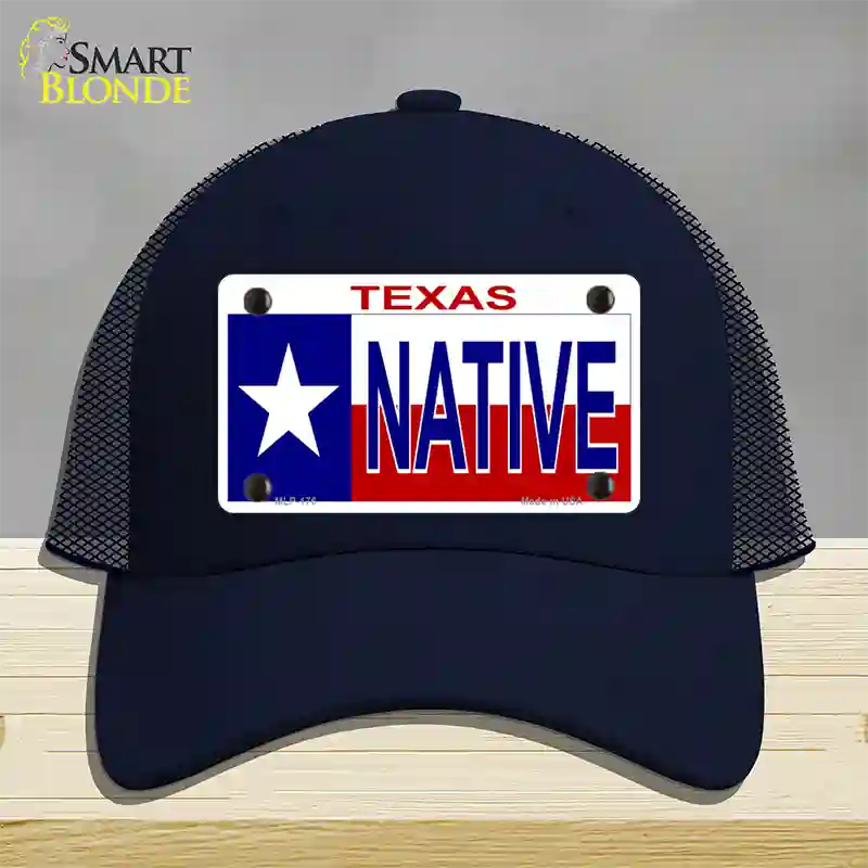 Native Texas Novelty License Plate Hat Mesh / Navy