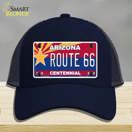 Arizona Centennial Route 66 Novelty License Plate Hat Mesh / Navy