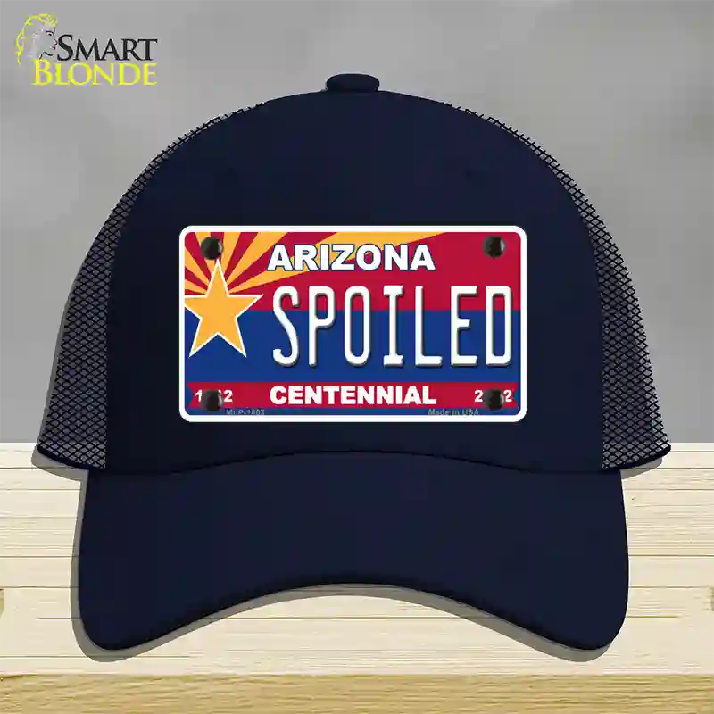 Arizona Centennial Spoiled Novelty License Plate Hat Mesh / Navy