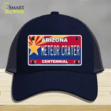 Arizona Centennial Meteor Crater Novelty License Plate Hat Mesh / Navy