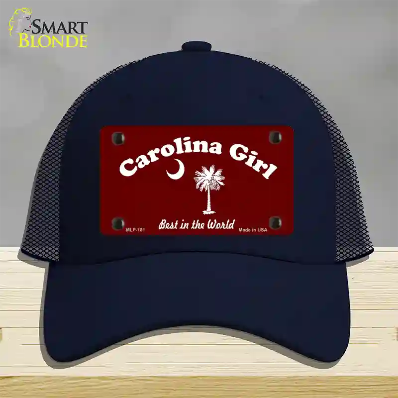 Carolina Girl Burgundy Novelty License Plate Hat Mesh / Navy