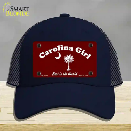 Carolina Girl Burgundy Novelty License Plate Hat Mesh / Navy