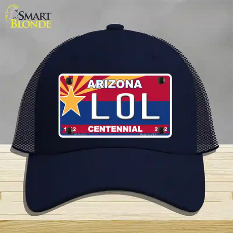 Arizona Centennial LOL Novelty License Plate Hat Mesh / Navy