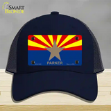 Parker Arizona State Flag Novelty License Plate Hat Mesh / Navy