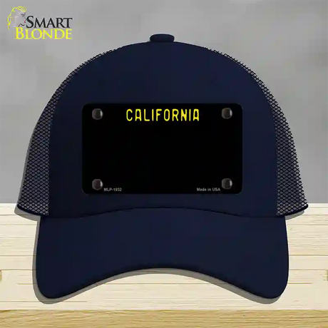 California Black State Novelty License Plate Hat Mesh / Navy