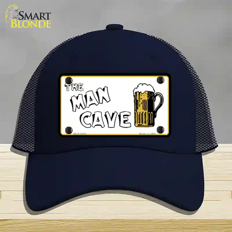 Man Cave Novelty License Plate Hat Mesh / Navy