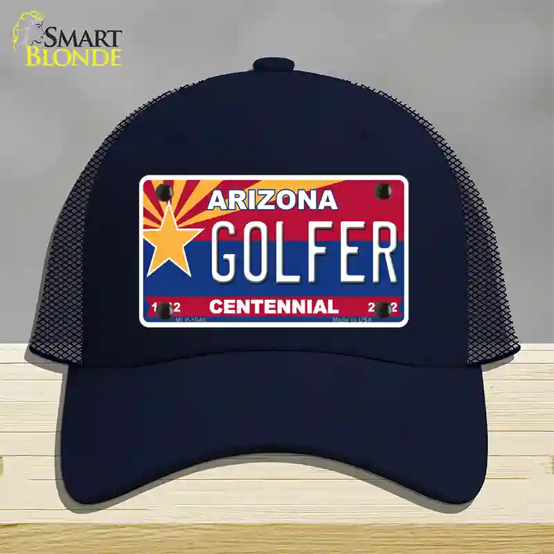 Arizona Centennial Golfer Novelty License Plate Hat Mesh / Navy