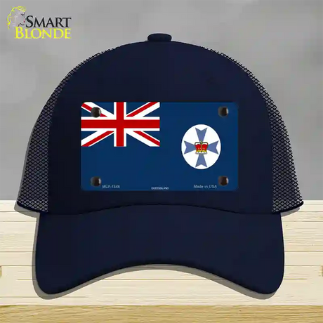 Queensland Flag Novelty License Plate Hat Mesh / Navy