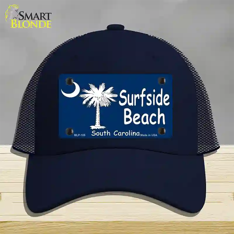 Surf Side Beach Novelty License Plate Hat Mesh / Navy