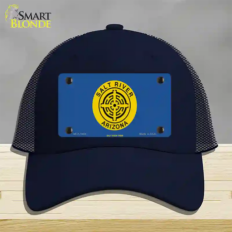 Salt River Tribe Flag Novelty License Plate Hat Mesh / Navy