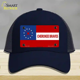 Cherokee Braves Flag Novelty License Plate Hat Mesh / Navy