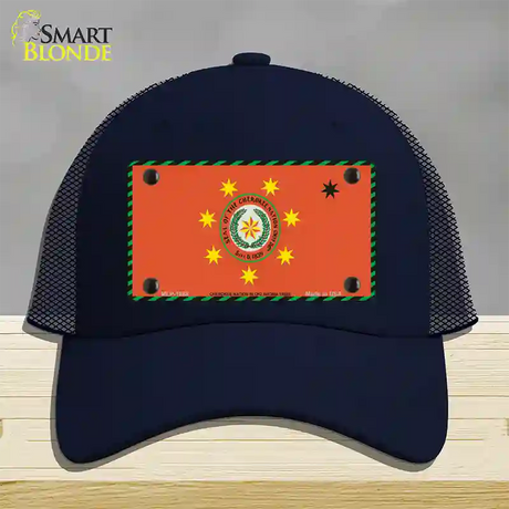 Cherokee Nation Flag Novelty License Plate Hat Mesh / Navy