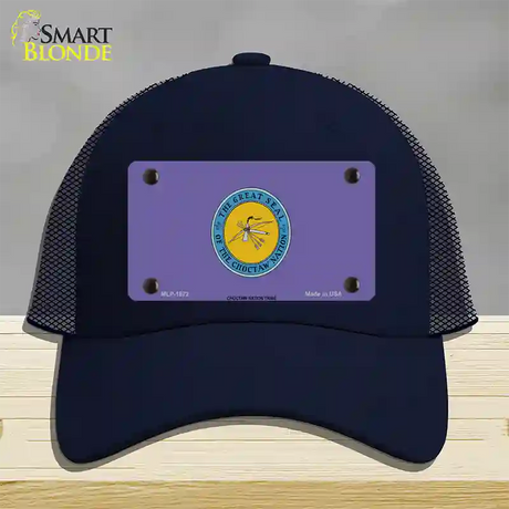 Choctaw Nation Flag Novelty License Plate Hat Mesh / Navy